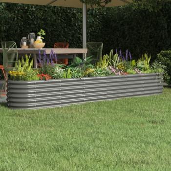 ARDEBO.de - Hochbeet Pulverbeschichteter Stahl 260x40x36 cm Grau