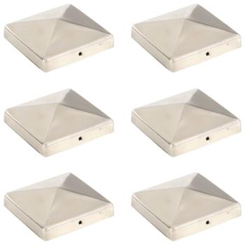 ARDEBO.de - Pfostenkappen 6 Stk. Pyramide Edelstahl 101 x 101 mm