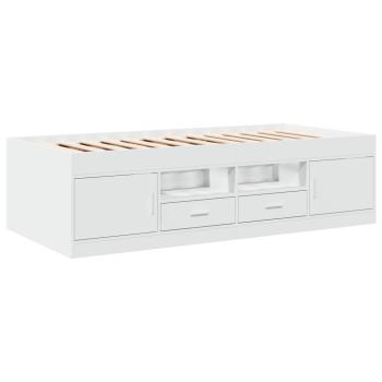 Tagesbett mit Schubladen Weiß 90x190 cm Holzwerkstoff