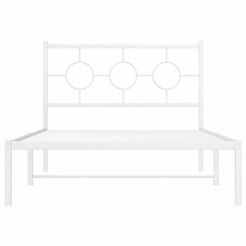 Bettgestell mit Kopfteil Metall Weiß 107x203 cm