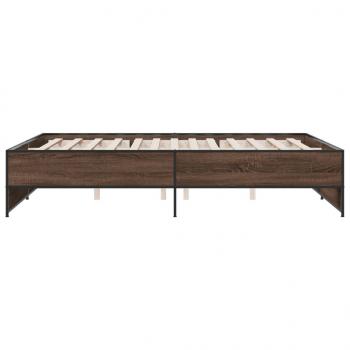Bettgestell Braun Eichen-Optik 160x200 cm Holzwerkstoff Metall
