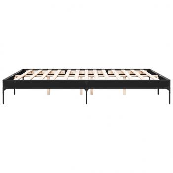 Bettgestell Schwarz 200x200 cm Holzwerkstoff und Metall