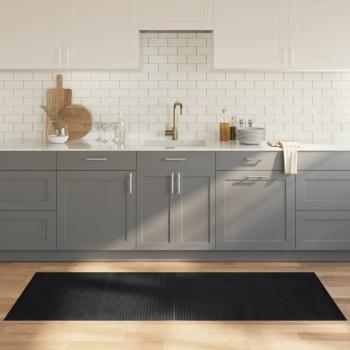 ARDEBO.de - Teppich Rechteckig Schwarz 80x200 cm Bambus