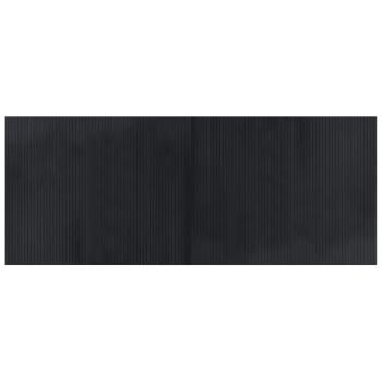 Teppich Rechteckig Schwarz 80x200 cm Bambus
