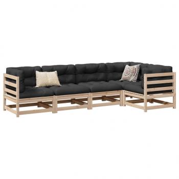 ARDEBO.de - 5-tlg. Garten-Sofagarnitur Massivholz Kiefer