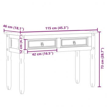 Konsolentisch Corona 115x46x73 cm Massivholz Kiefer