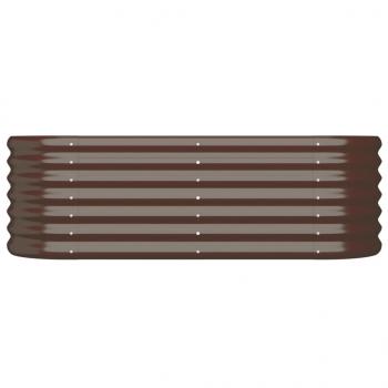 Hochbeet Pulverbeschichteter Stahl 114x40x36 cm Braun