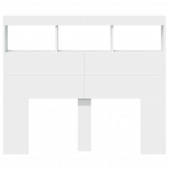 LED-Kopfteil mit Ablagen Weiß 120x17x102 cm