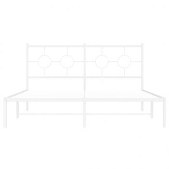 Bettgestell mit Kopfteil Metall Weiß 150x200 cm
