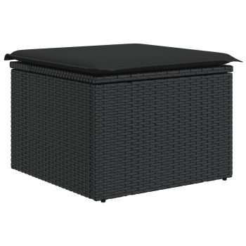 4-tlg. Garten-Sofagarnitur mit Kissen Schwarz Poly Rattan