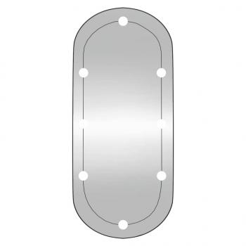 Wandspiegel mit LED-Leuchten 45x100 cm Glas Oval