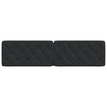 Kopfteil-Kissen Schwarz 200 cm Samt