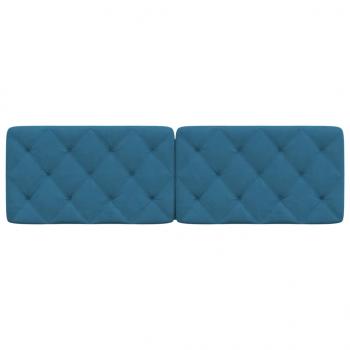 Kopfteil-Kissen Blau 160 cm Samt
