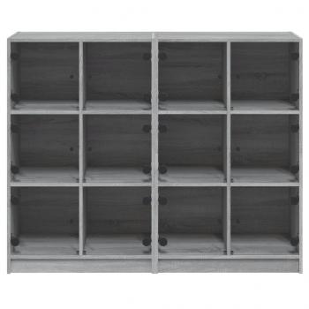 Bücherregal mit Türen Grau Sonoma 136x37x109 cm Holzwerkstoff