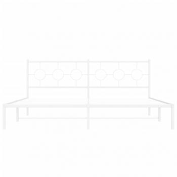 Bettgestell mit Kopfteil Metall Weiß 200x200 cm