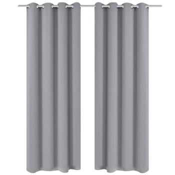 Verdunkelungsvorhang mit Metallösen 270 x 245 cm Grau