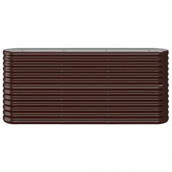 Hochbeet Pulverbeschichteter Stahl 152x40x68 cm Braun