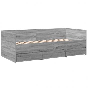 Tagesbett mit Schubladen Grau Sonoma 90x200 cm Holzwerkstoff