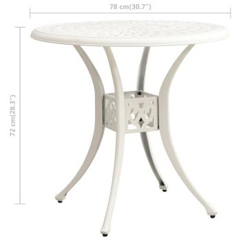 3-tlg. Bistro-Set Aluminiumguss Weiß