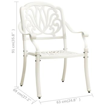 3-tlg. Bistro-Set Aluminiumguss Weiß