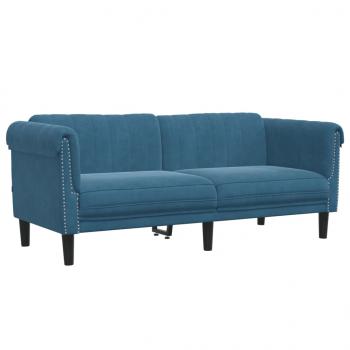 ARDEBO.de - Sofa 2-Sitzer Blau Samt