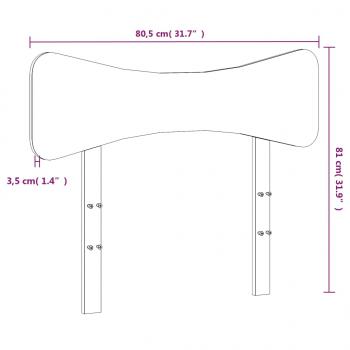 Kopfteil Weiß 75 cm Massivholz Kiefer 