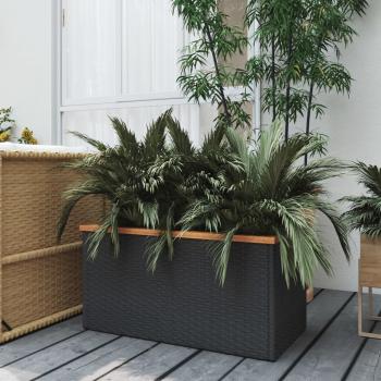 ARDEBO.de - Pflanzkübel Schwarz 80x40x40 cm Poly Rattan