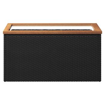 Pflanzkübel Schwarz 80x40x40 cm Poly Rattan