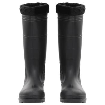 Gummistiefel mit Herausnehmbarem Innenfutter Schwarz Gr. 45 PVC