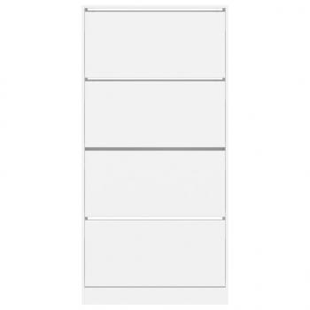 Schuhschrank mit 4 Klappen Weiß 80x21x163,5 cm