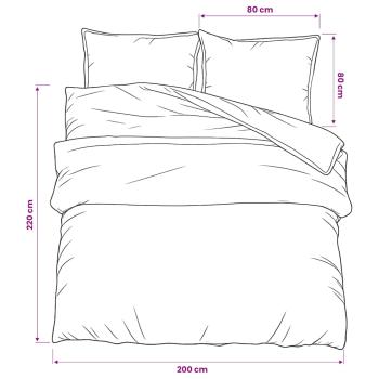 Bettwäsche-Set Weiß und Braun 200x220 cm Baumwolle