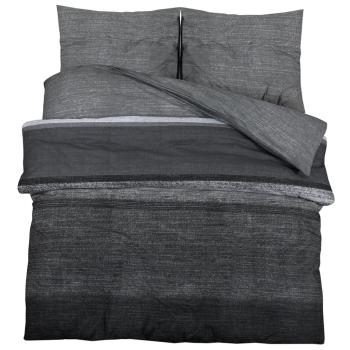 Bettwäsche-Set Dunkelgrau 225x220 cm Baumwolle