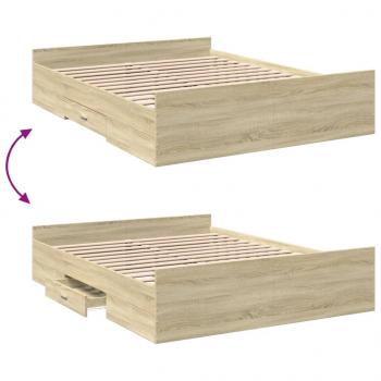 Bettgestell mit Schubladen Sonoma-Eiche 160x200cm Holzwerkstoff
