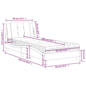 Bett mit Matratze Braun 80x200 cm Kunstleder