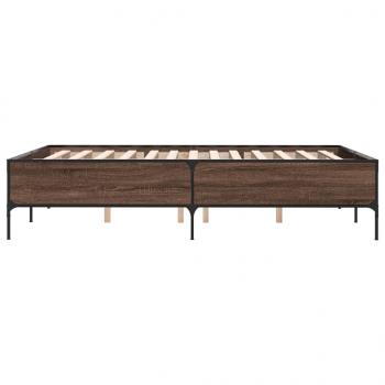 Bettgestell Braun Eichen-Optik 160x200 cm Holzwerkstoff Metall