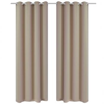 Verdunkelungsvorhang mit Metallösen 270 x 245 cm Creme