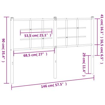 Kopfteil Metall Schwarz 140 cm