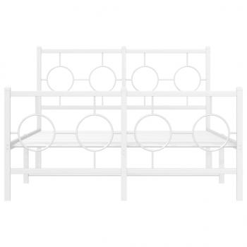 Bettgestell mit Kopf- und Fußteil Metall Weiß 120x200 cm