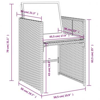 Gartenstühle mit Kissen 4 Stk. Schwarz Poly Rattan