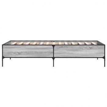 Bettgestell Grau Sonoma 90x200 cm Holzwerkstoff und Metall
