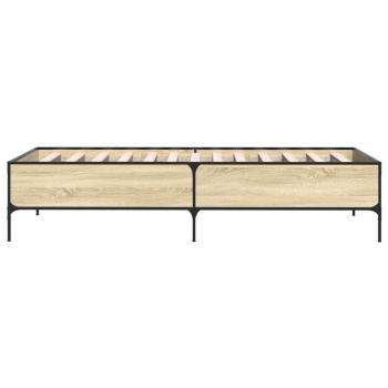 Bettgestell Sonoma-Eiche 100x200 cm Holzwerkstoff und Metall