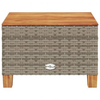 Gartentisch Grau 55x55x36 cm Poly Rattan Akazienholz