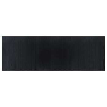 Teppich Rechteckig Schwarz 100x300 cm Bambus