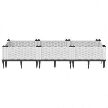 Pflanzkasten mit Erdspießen Weiß 125x40x28,5 cm PP