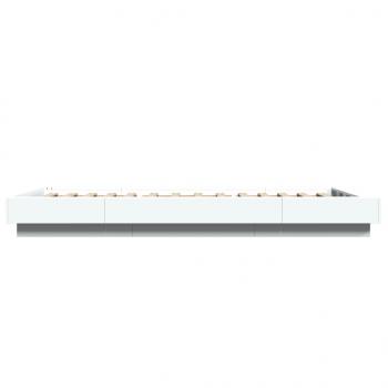 Bettgestell mit LED Weiß 100x200 cm Holzwerkstoff