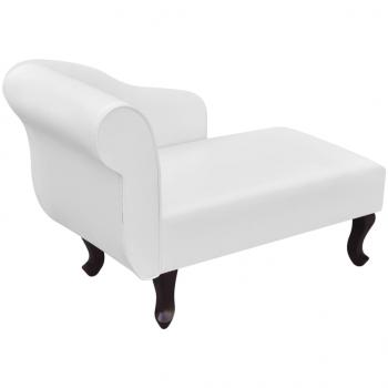 Chaiselongue Weiß Kunstleder 