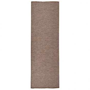ARDEBO.de - Outdoor-Teppich Flachgewebe 80x250 cm Braun