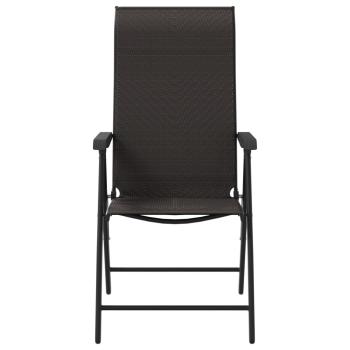 Gartenstühle 4 Stk. Klappbar Schwarz Kaffeebraun Poly Rattan