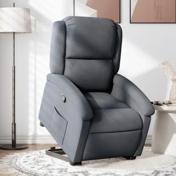 ARDEBO.de - Relaxsessel mit Aufstehhilfe Dunkelgrau Samt