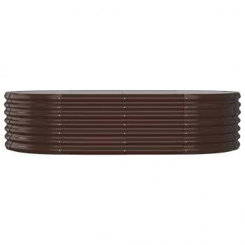 Hochbeet Pulverbeschichteter Stahl 152x80x36 cm Braun
